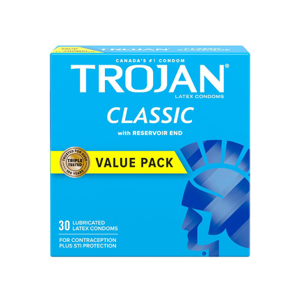 TROJAN - Préservatifs classiques en latex lubrifiés | 12 ou 30 unités