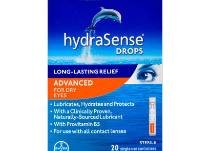 HydraSense - Soulagement longue durée pour les yeux secs, avancé | 20 x 0,5 ml