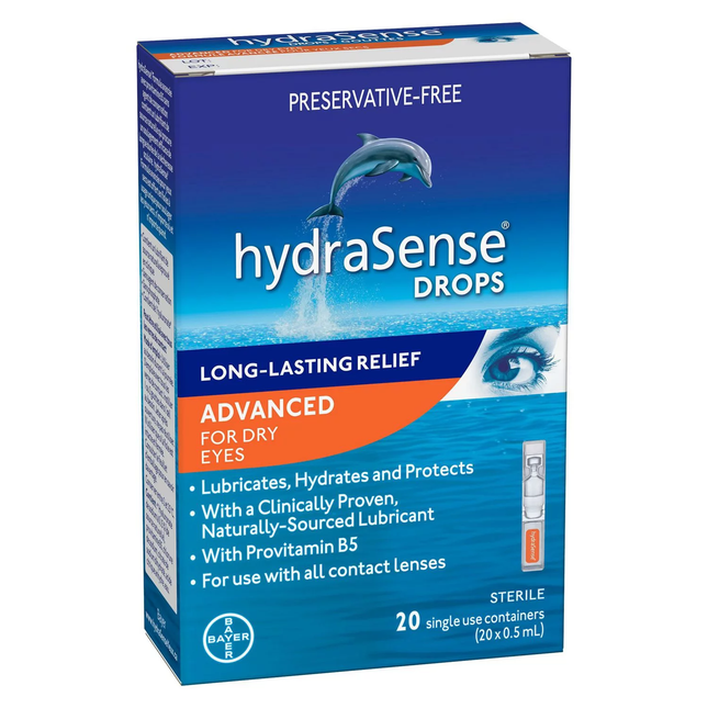 HydraSense - Long Lasting Relief for Dry Eyes - Advanced | 20 x 0.5 mL