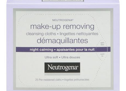 Neutrogena Lingettes Nettoyantes Démaquillantes - Ultra Douces Apaisantes de Nuit | 25 lingettes