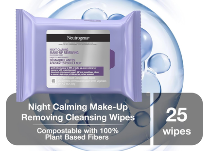 Neutrogena - Make-Up Removing Cleansing Wipes - Night Calming | 25 Wipes