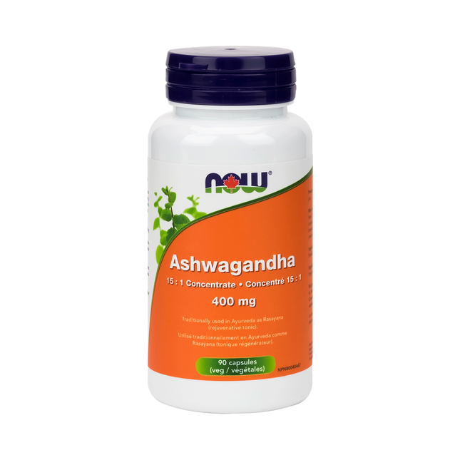 NOW - Ashwagandha 15:1 Concentrate 400 mg | 90 Capsules