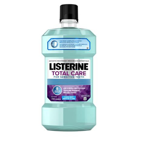 Listerine Total Care Clean Mint Rince-bouche antiseptique pour dents sensibles | 1 litre