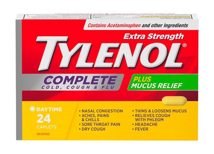 Tylenol - Complete Cold, Cough & Flu Fast Acting Daytime Relief | 24 Daytime Caplets