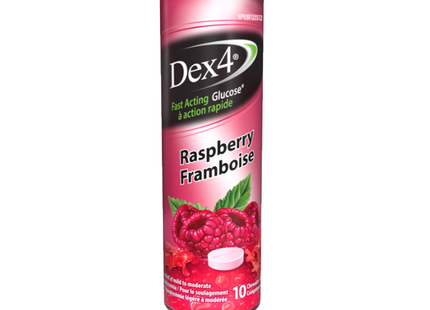 Dex4 - Glucose Tablets - Raspberry | 10 Tablets