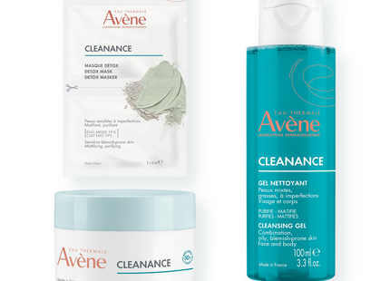 Avène - Cleanance Aqua Gel Mattiying Anti Acne Routine | 3 Piece Kit