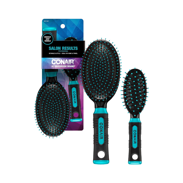 Conair - Brosses à cheveux doubles Salon Results Detangle & Style, prise parfaite