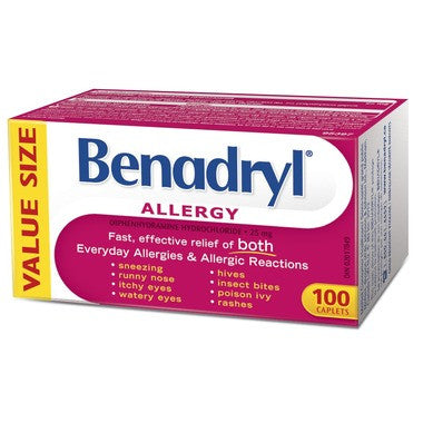 Benadryl – Soulagement des allergies | 100 capsules