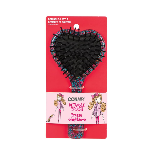 Conair - Heart Shaped Kids Glitter Detangle Brush