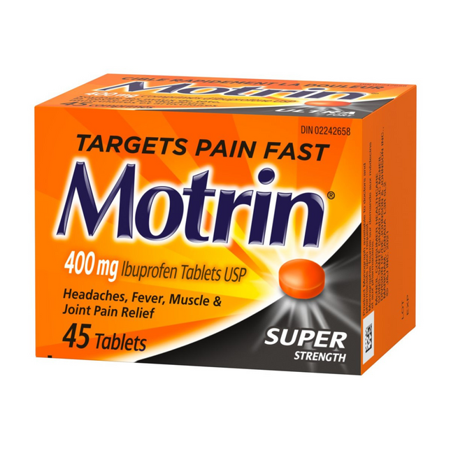 Motrin - Comprimés d'ibuprofène super puissants - 400 mg | 45 comprimés