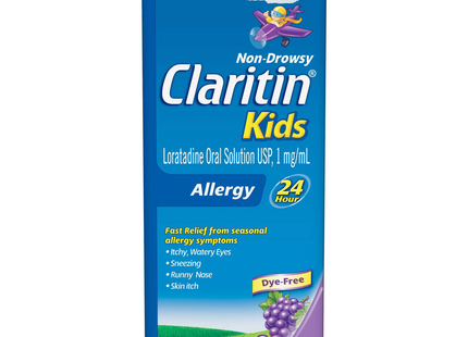 Claritin - Non Drowsy Kids Allergy Syrup - Grape Flavour | 120 mL