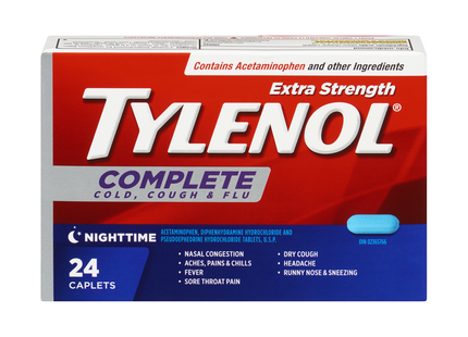 Tylenol - Extra Strength Complete Cold, Cough & Flu, Nighttime | 24 Caplets