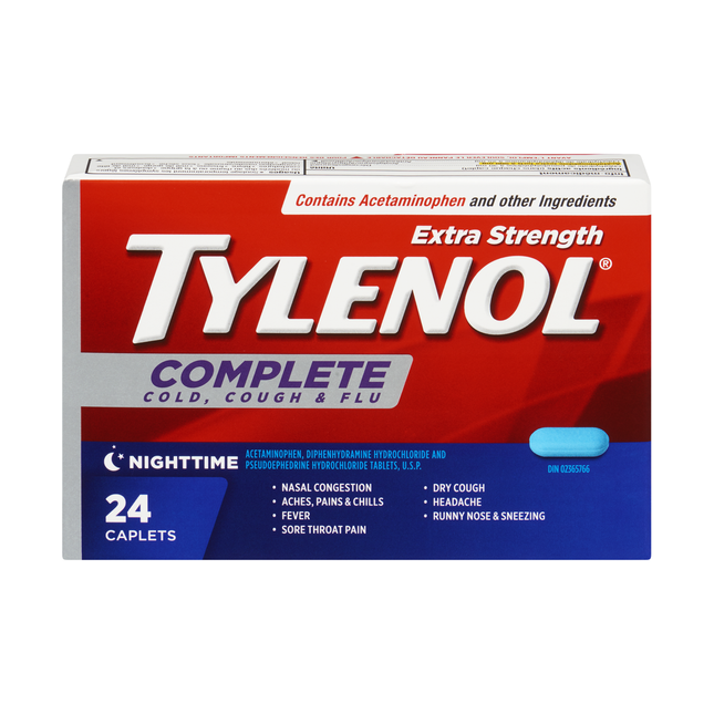 Tylenol - Extra Strength Complete Cold, Cough & Flu, Nighttime | 24 Caplets