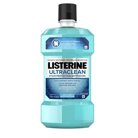 Listerine Ultra Clean Protection contre les taches Rince-bouche antiseptique à la menthe arctique | 1 litre