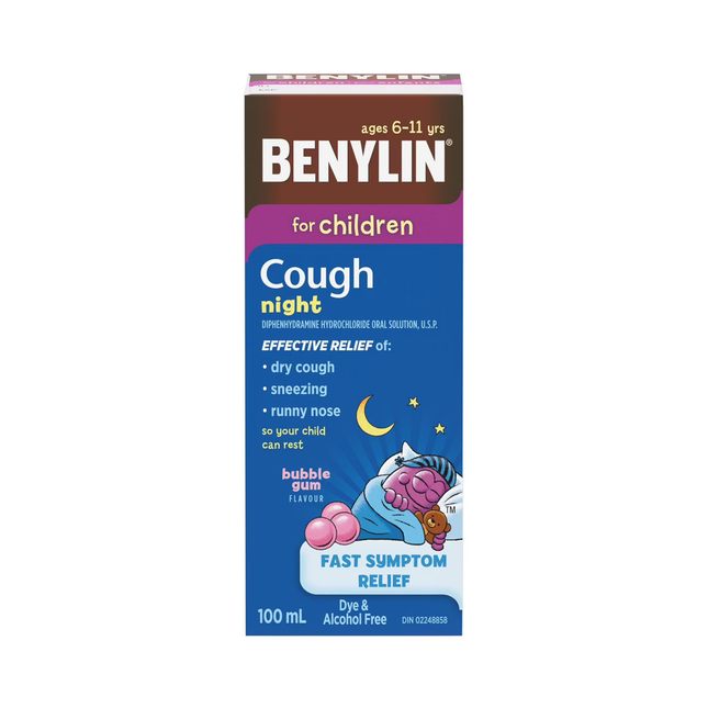 Benylin - For Children Cough Syrup Night, Bubble Gum | 100 mL