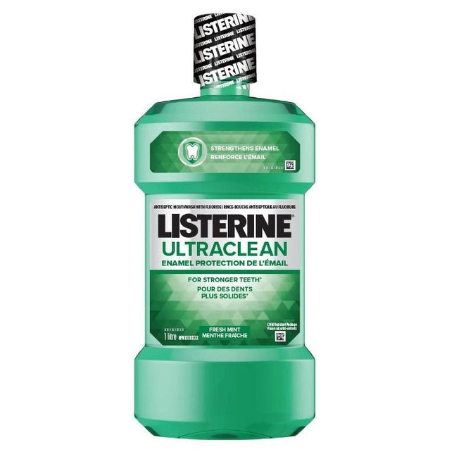 Listerine Ultra Clean Enamel Protection Fresh Mint Antiseptic Mouthwash with Fluoride | 1 L