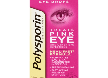 Polysporin - Antibiotic Eye Drops for Pink Eye | 15 mL