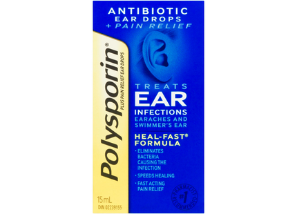 Polysporin - Antibiotic Ear Drops + Pain Relief | 15 ml