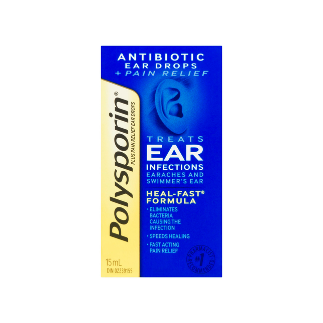 Polysporin - Antibiotic Ear Drops + Pain Relief | 15 ml