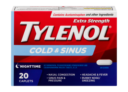 Tylenol - Extra Strength Cold & Sinus, Nighttime | 20 Caplets