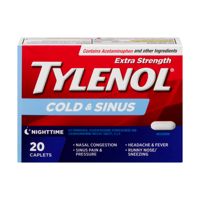 Tylenol - Extra Strength Cold & Sinus, Nighttime | 20 Caplets