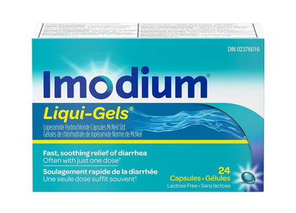 Imodium - Liqui-Gels pour soulager la diarrhée 2 mg - Adultes | 24 gélules