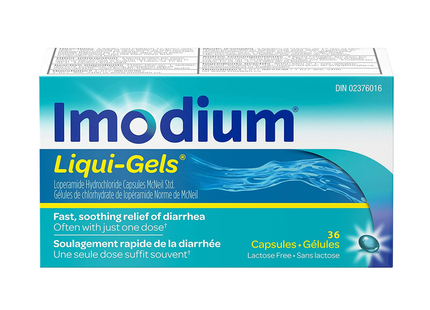 Imodium - Liqui-Gels pour soulager la diarrhée 2 mg - Adultes | 36 Gélules