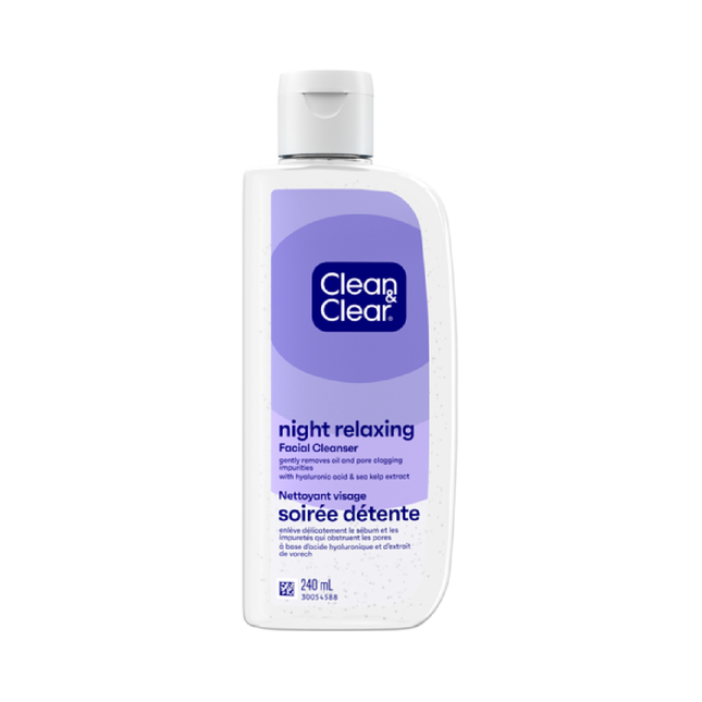 Clean & Clear – Nettoyant visage relaxant en profondeur pour la nuit | 240 ml