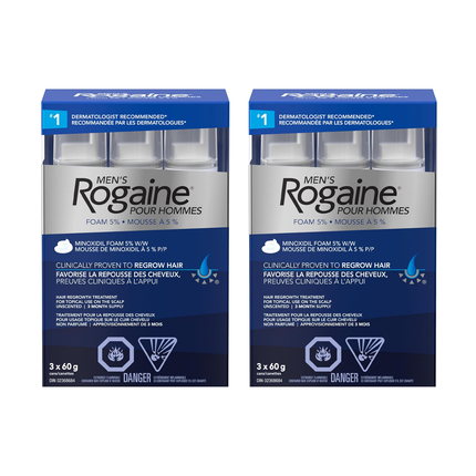 Rogaine pour hommes - Traitement en mousse pour la repousse des cheveux | 6 x 60 g