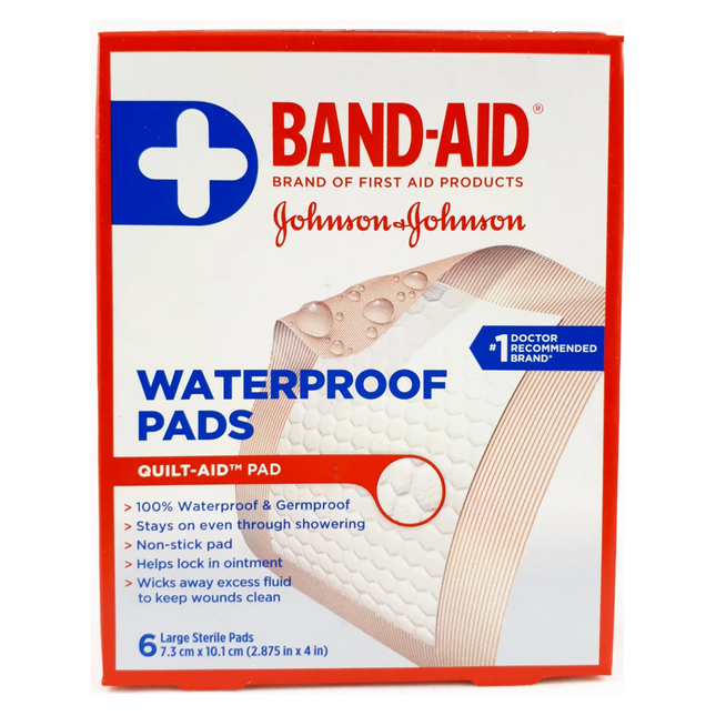 Band-Aid - Waterproof Pads, Large | 6 Pack