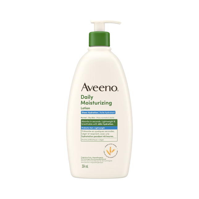 Aveeno - Lait corps hydratant quotidien pour peaux normales à sèches - Hydratation légère | 354 mL