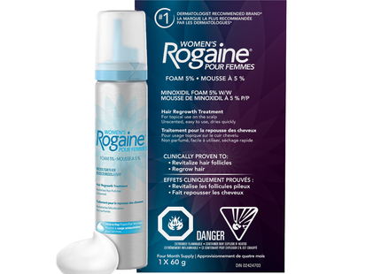 Rogaine - Traitement pour la repousse des cheveux pour femmes - Mousse au minoxidil 5 % | 2 mois de traitement - 1 x 60 g