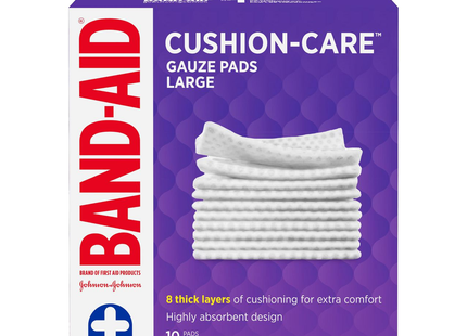 Band-Aid - Tampons de gaze d'entretien des coussins | 10 tampons