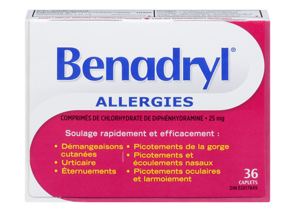 Benadryl - Comprimés contre les allergies | 36 comprimés