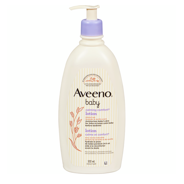 Aveeno - Baby Calming Comfort Lotion - Natural Oat Lavender & Vanilla Scent | 532 mL