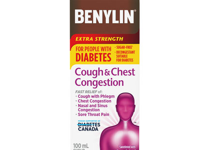 Benylin - Cough & Chest Congestion For People With Diabetes, Extra Strength | 100 mL