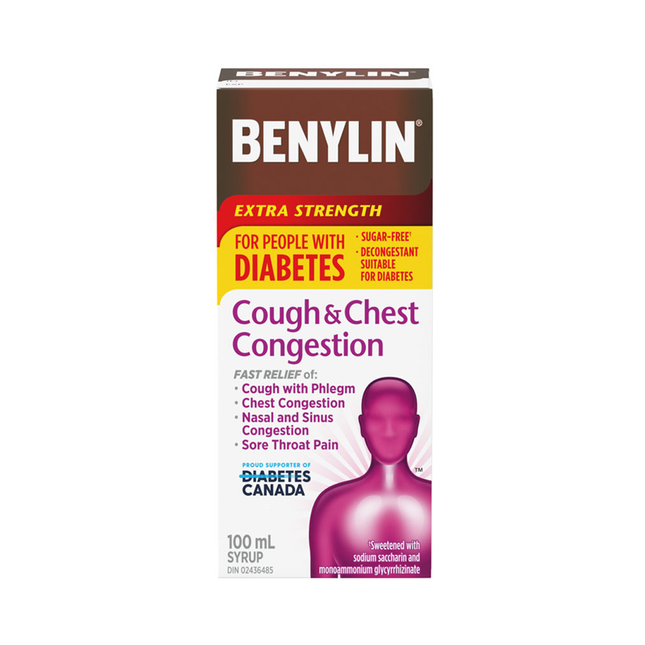 Benylin - Cough & Chest Congestion For People With Diabetes, Extra Strength | 100 mL