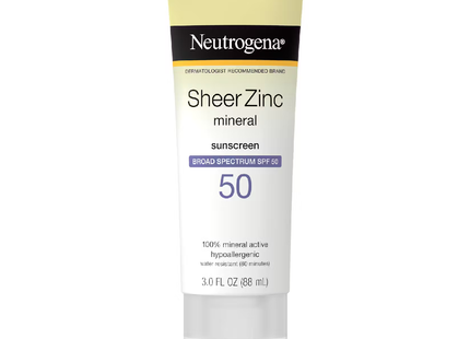 Écran solaire minéral Neutrogena SheerZinc SPF50 | 88 ml