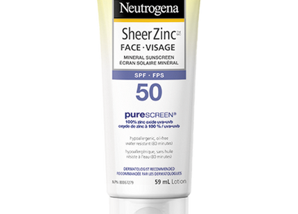 Neutrogena SheerZinc Face Mineral Sunscreen SPF50 | 59mL