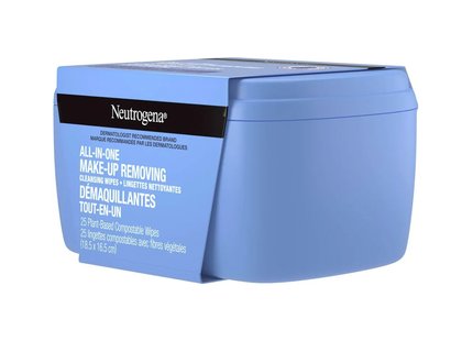 Neutrogena - Lingettes nettoyantes démaquillantes tout en un | 25 lingettes compostables