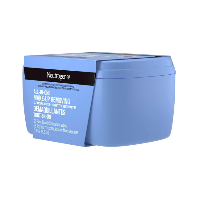 Neutrogena - Lingettes nettoyantes démaquillantes tout en un | 25 lingettes compostables