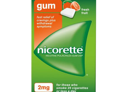 Nicorette 2mg Nicotine Gum - Fresh Fruit | 30 Pieces