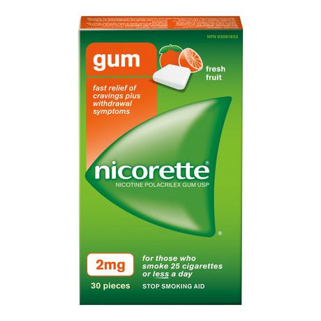 Nicorette 2mg Nicotine Gum - Fresh Fruit | 30 Pieces