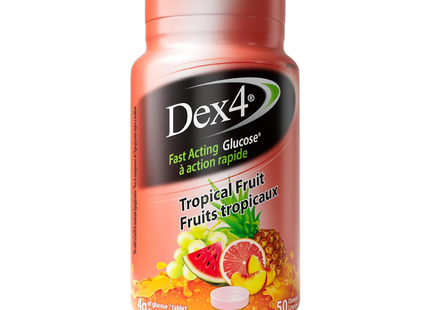 Dex4 - Fast Acting Glucose Tablets - Tropical Fruit | 50 Tablets