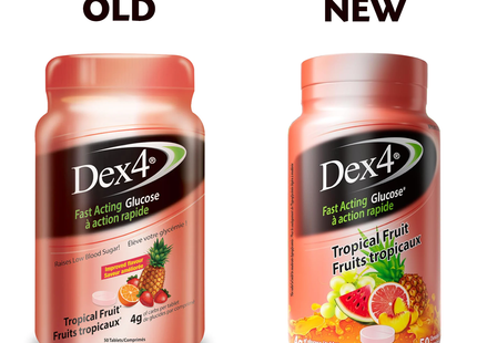 Dex4 - Fast Acting Glucose Tablets - Tropical Fruit | 50 Tablets