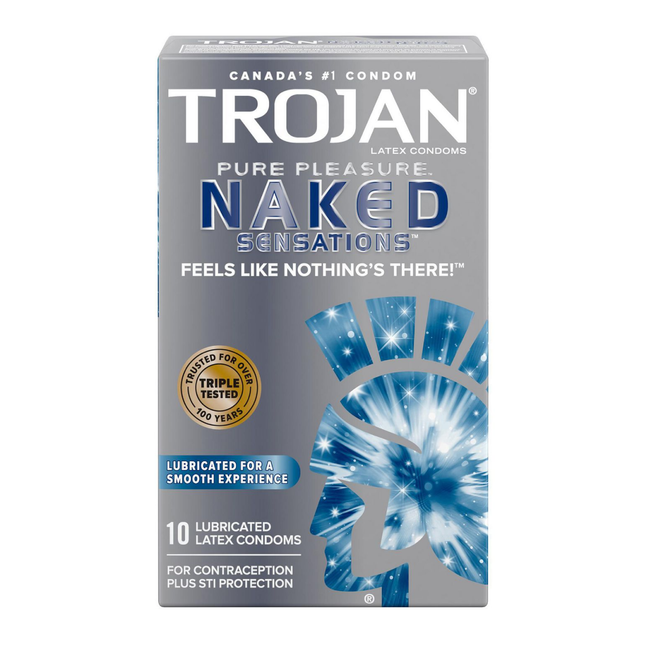 Préservatifs extra lubrifiés Trojan Naked Sensations Pure Pleasure | 10 comptes 