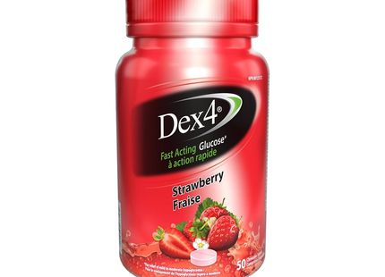 Dex4 - Fast Acting Glucose Chewables - Strawberry | 50 Tablets