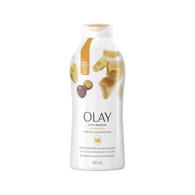 Olay - Nettoyant pour le corps hydratant 24 heures Ultra Moisture avec beurre de char | 650 ml
