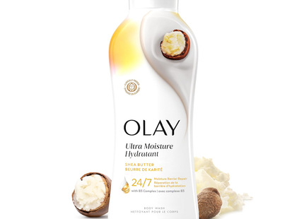 Olay - Gel douche Ultra Moisture avec hydratation 24 h, beurre de karité | 650 ml
