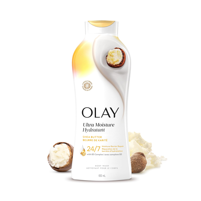 Olay - Gel douche Ultra Moisture avec hydratation 24 h, beurre de karité | 650 ml